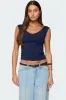 Angeline Wide V Neck Top sold by Edikted
