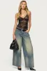Nolyn Sheer Lace V Neck Bodysuit sold by Edikted