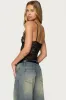Nolyn Sheer Lace V Neck Bodysuit sold by Edikted