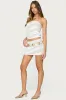 Carson Sheer Striped Strapless Top sold by Edikted
