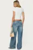 Graphic Vintage Washed Low Rise Jeans sold by Edikted