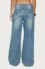 Graphic Vintage Washed Low Rise Jeans sold by Edikted