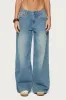 Graphic Vintage Washed Low Rise Jeans sold by Edikted