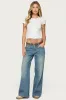 Graphic Vintage Washed Low Rise Jeans sold by Edikted