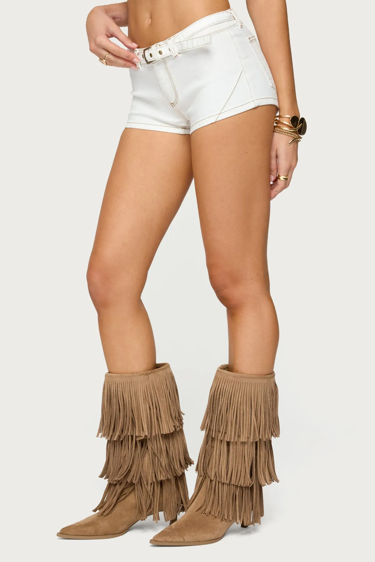 Ciel Low Rise Denim Micro Shorts sold by Edikted product image thumbnail 4