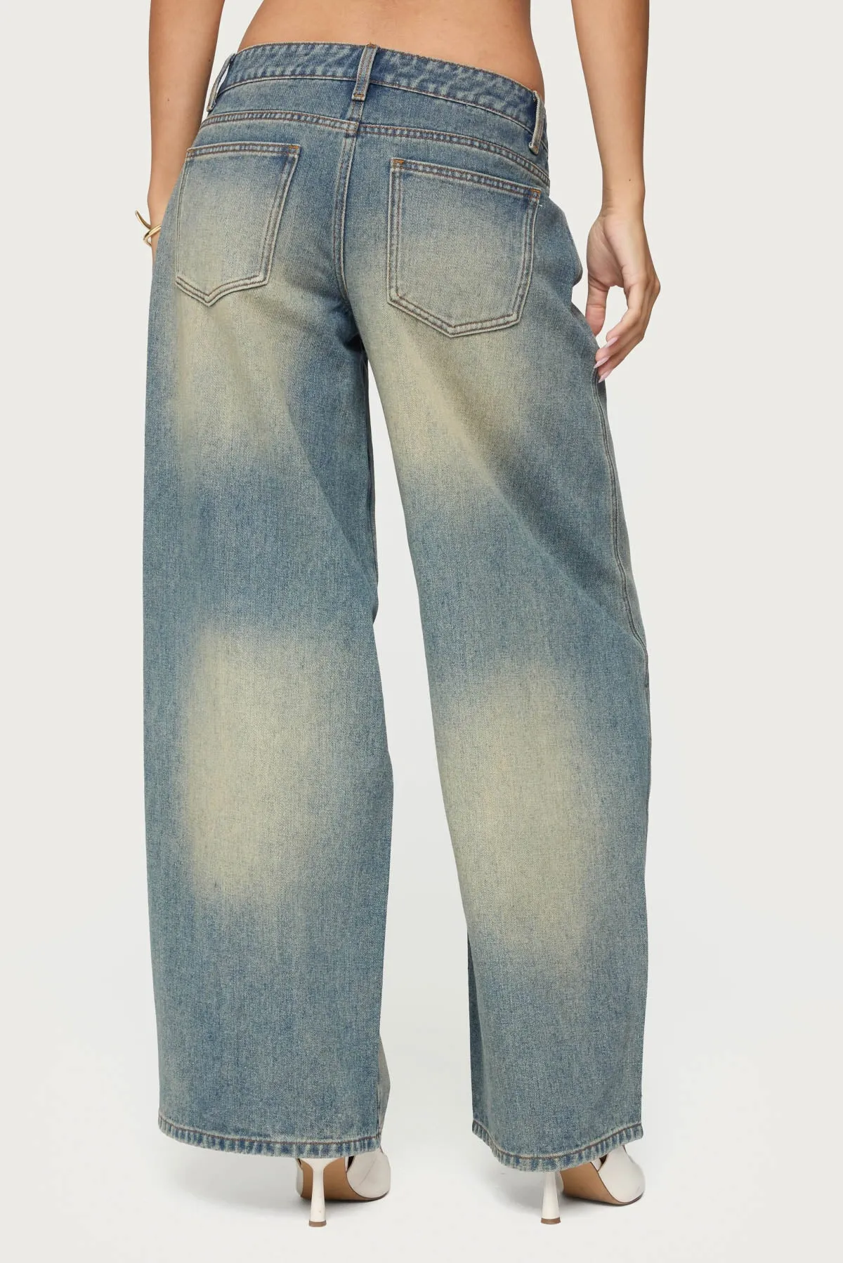 Washed Low Rise Baggy Jeans sold by Edikted product image thumbnail 5
