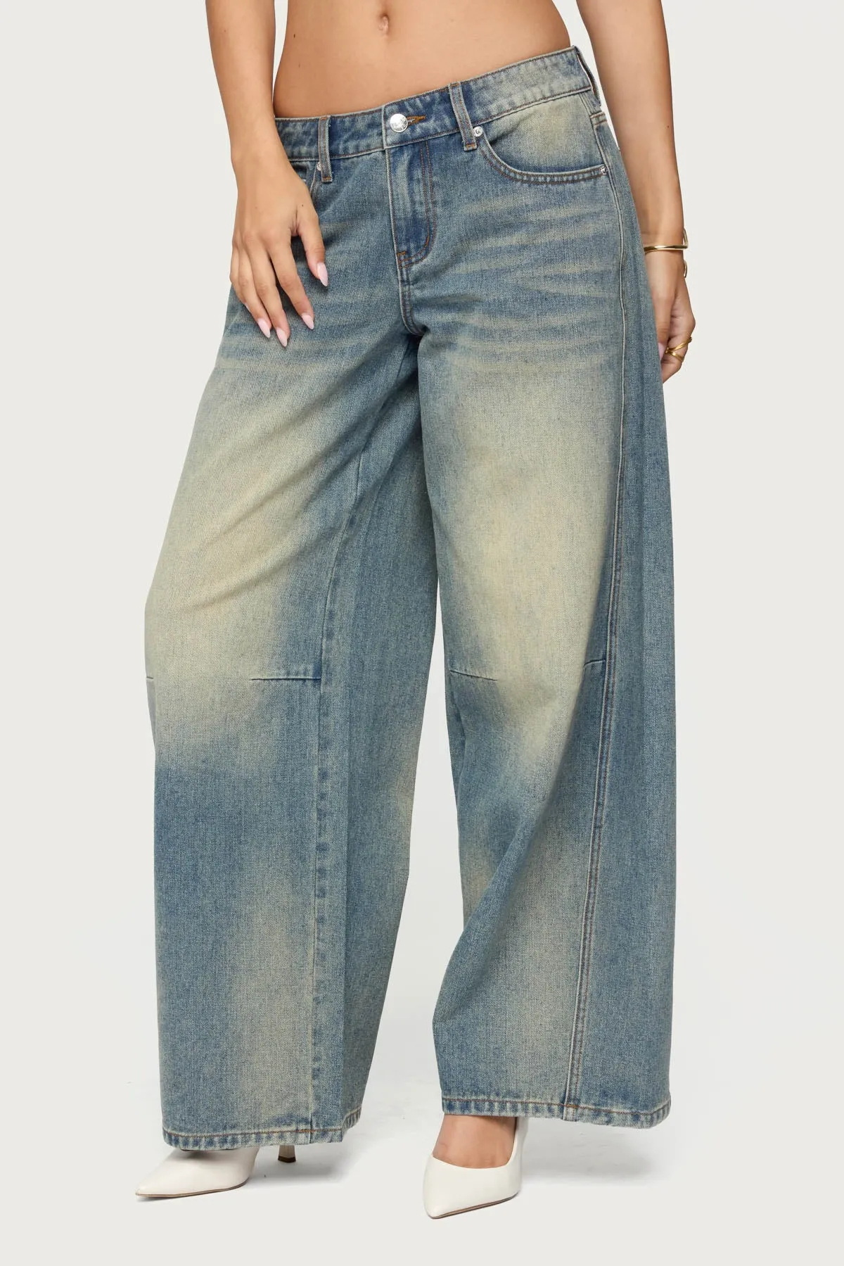 Washed Low Rise Baggy Jeans sold by Edikted product image thumbnail 2