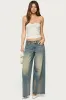 Washed Low Rise Baggy Jeans sold by Edikted