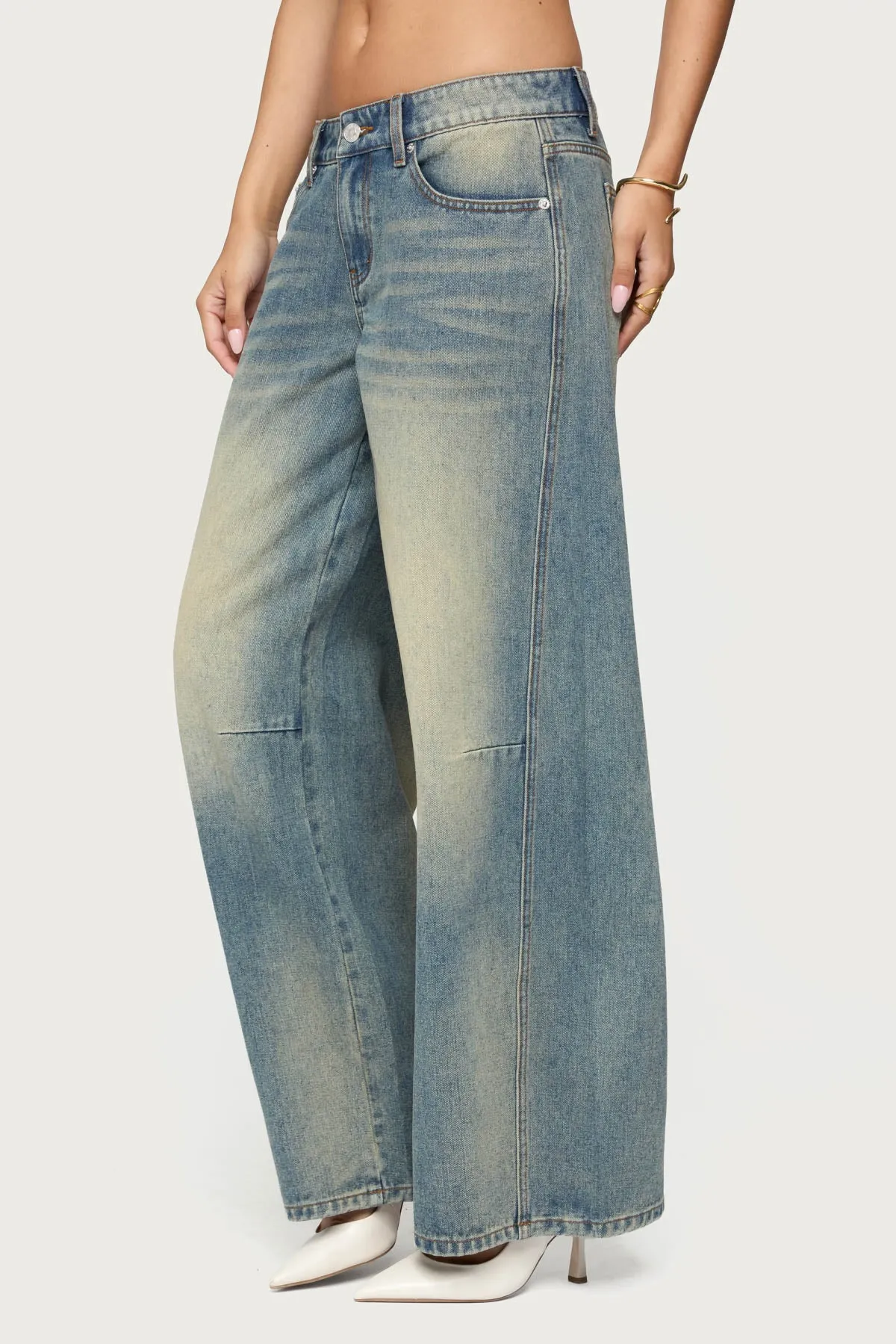 Washed Low Rise Baggy Jeans sold by Edikted product image thumbnail 4
