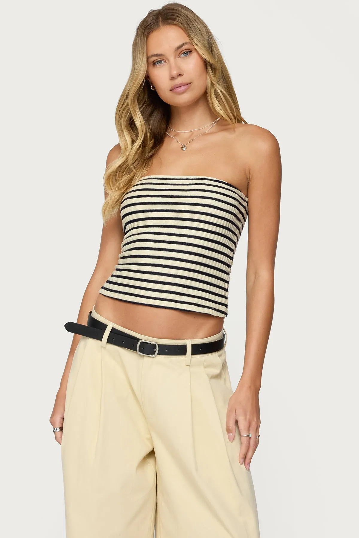 Odora Striped Tube Top sold by Edikted