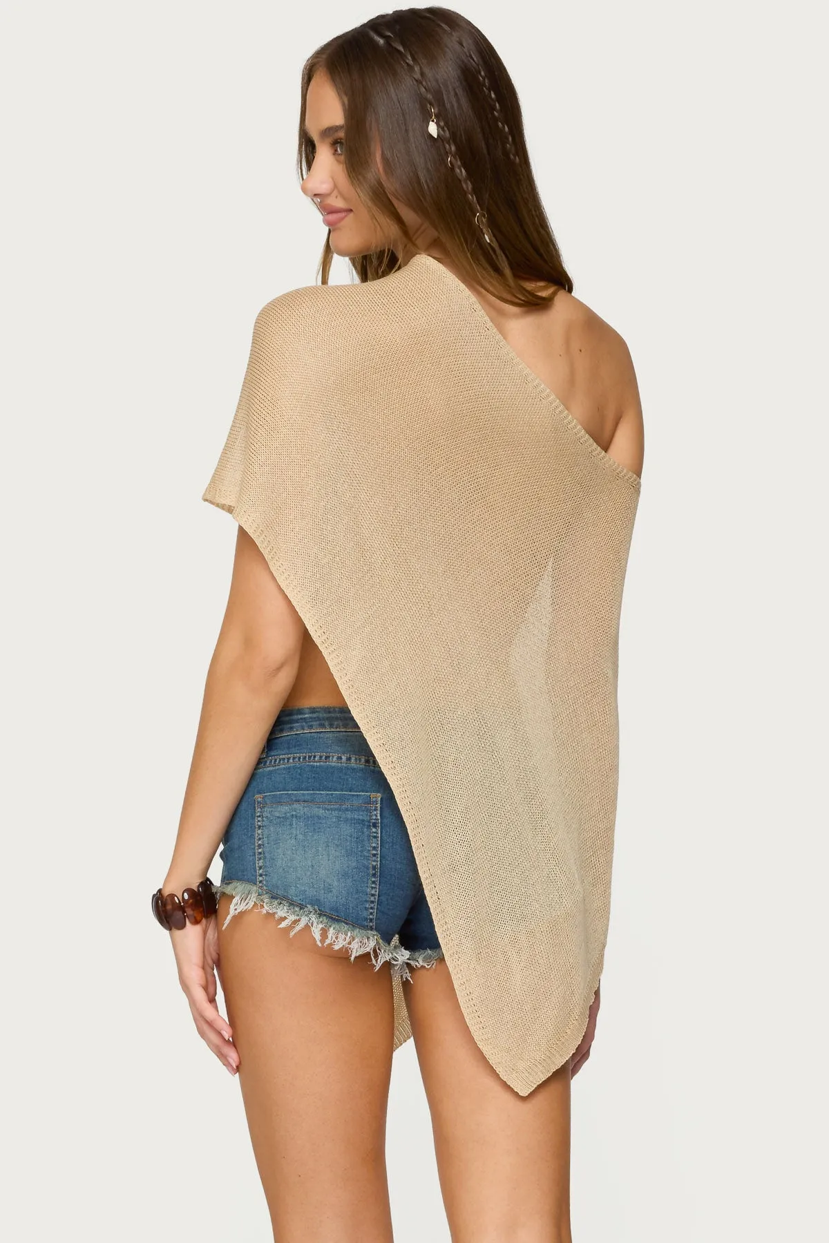 Azalia Asymmetric Knit Poncho sold by Edikted product image thumbnail 5