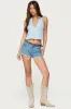 Floral Eyelet Backless Halter Top sold by Edikted