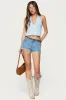 Floral Eyelet Backless Halter Top sold by Edikted