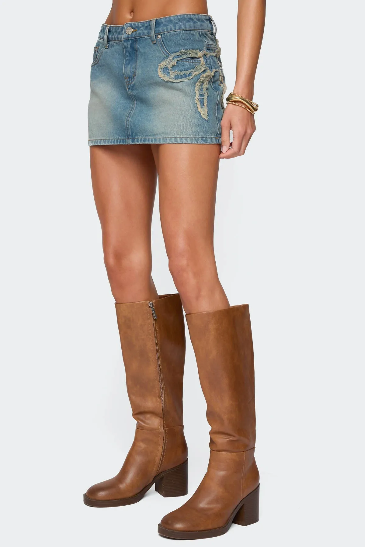 Bowiee Denim Mini Skirt sold by Edikted product image thumbnail 5