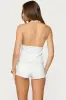 Ciel Split Front Denim Halter Top sold by Edikted