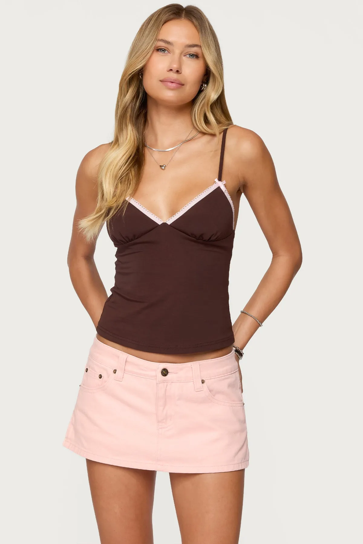 Ruelle Contrast Frill Tank Top sold by Edikted
