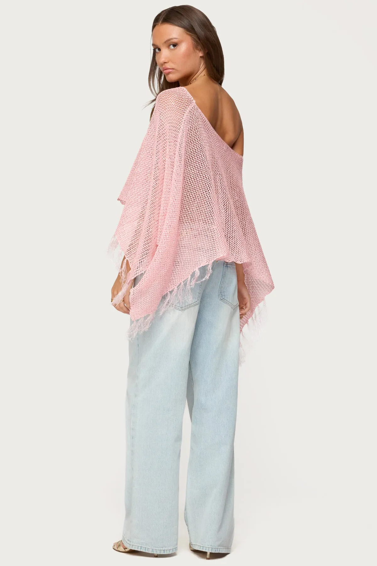 Sequin Fringe Knit Poncho sold by Edikted product image thumbnail 5