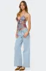 Mixed Patchwork Chiffon Halter Top sold by Edikted