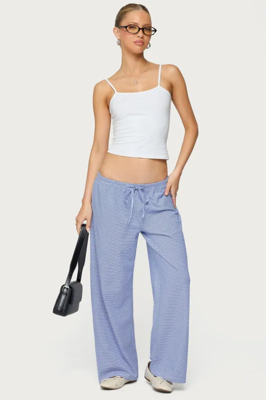 Petite Olivia Striped Loose Fit Pants sold by Edikted