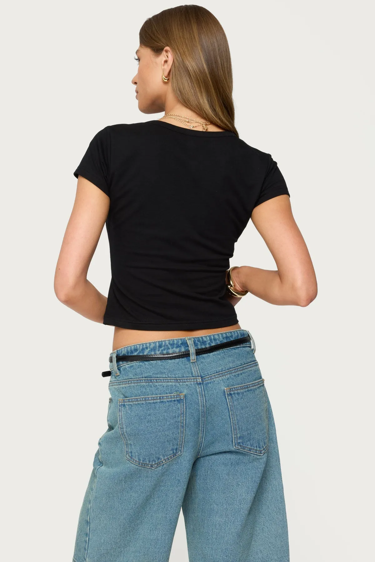 Katerina Henley T Shirt sold by Edikted product image thumbnail 4