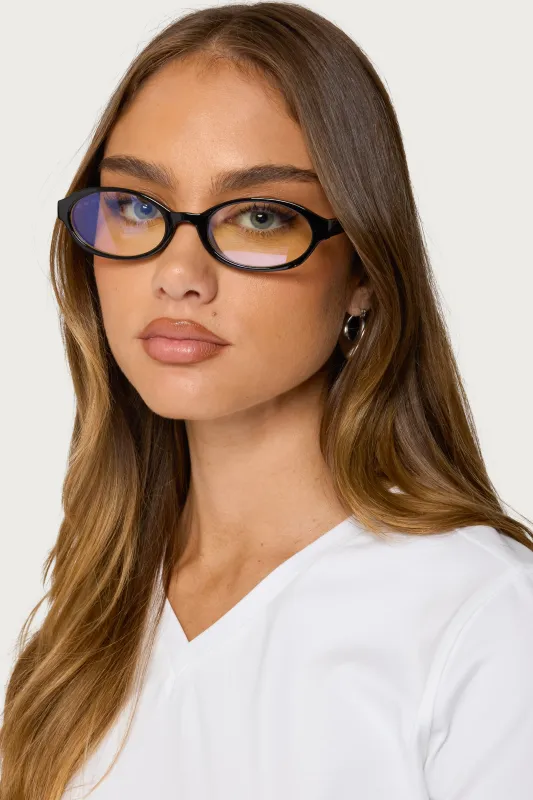 Clark Oval Blue Light Glasses sold by Edikted