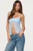 Priya Sheer Lace Split Front Top sold by Edikted