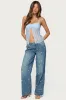 Priya Sheer Lace Split Front Top sold by Edikted