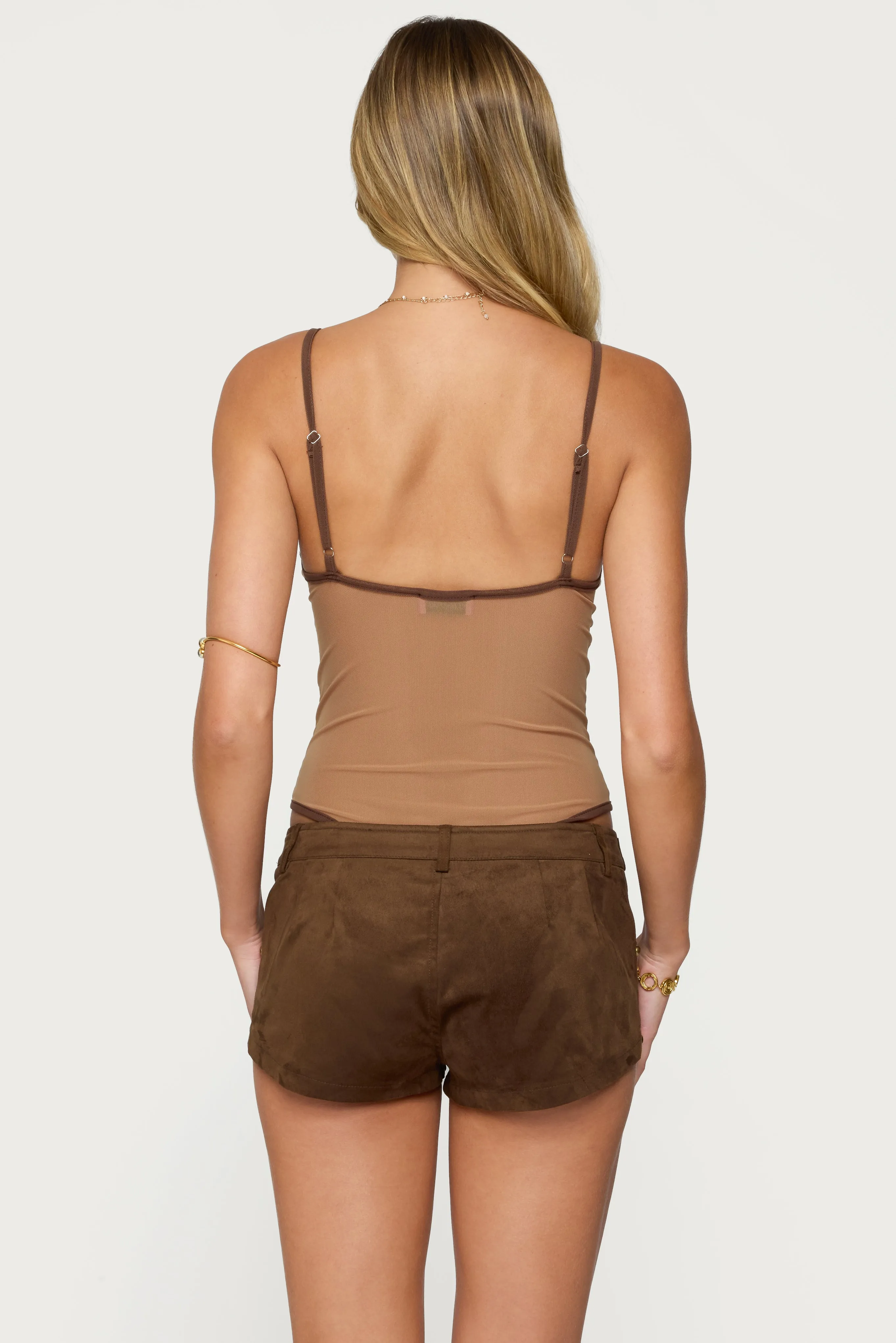Contrast Sheer Mesh Cut Out Bodysuit sold by Edikted product image thumbnail 5