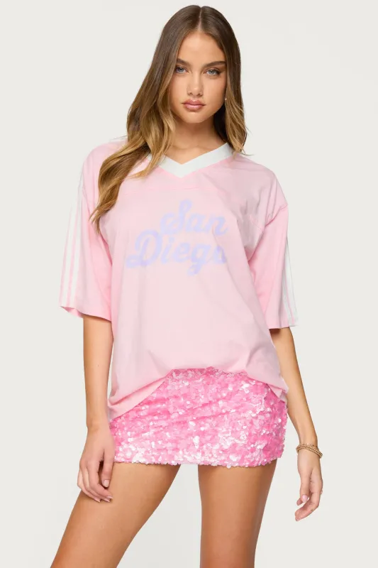 San Diego Oversized T Shirt sold by Edikted