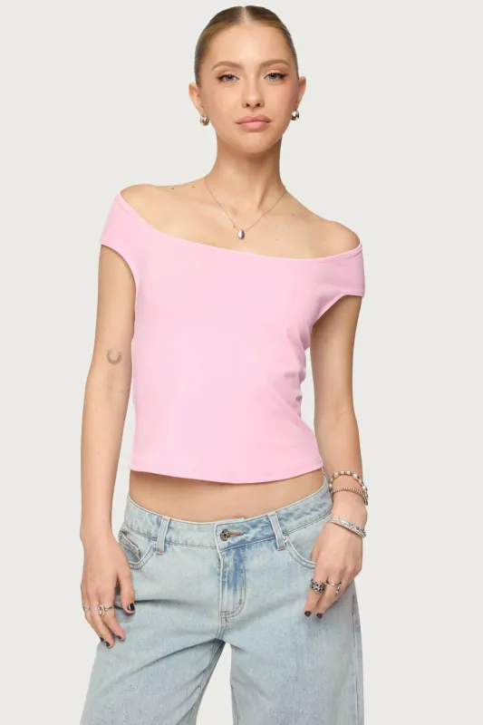 Mikkey Cut Out Off Shoulder Top sold by Edikted