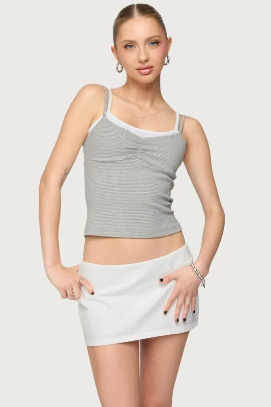 Lilian Layered Striped Tank Top sold by Edikted