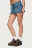 Ziggie Tie Front Denim Mini Skort sold by Edikted