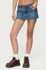 Ziggie Tie Front Denim Mini Skort sold by Edikted