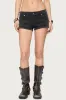 Syra Zipper Low Rise Denim Shorts sold by Edikted
