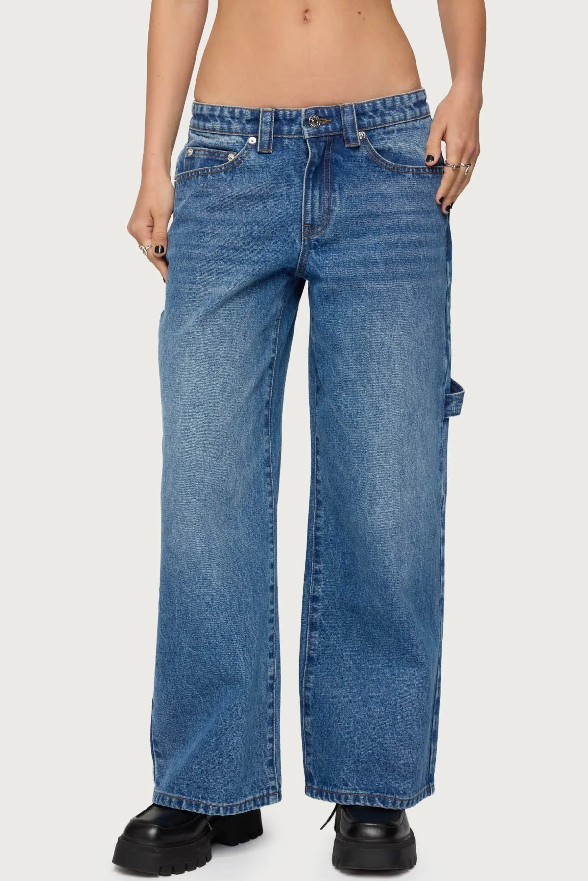 Petite Carpenter Low Rise Baggy Jeans sold by Edikted product image thumbnail 3