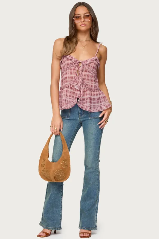 Mattea Low Rise Flared Jeans sold by Edikted