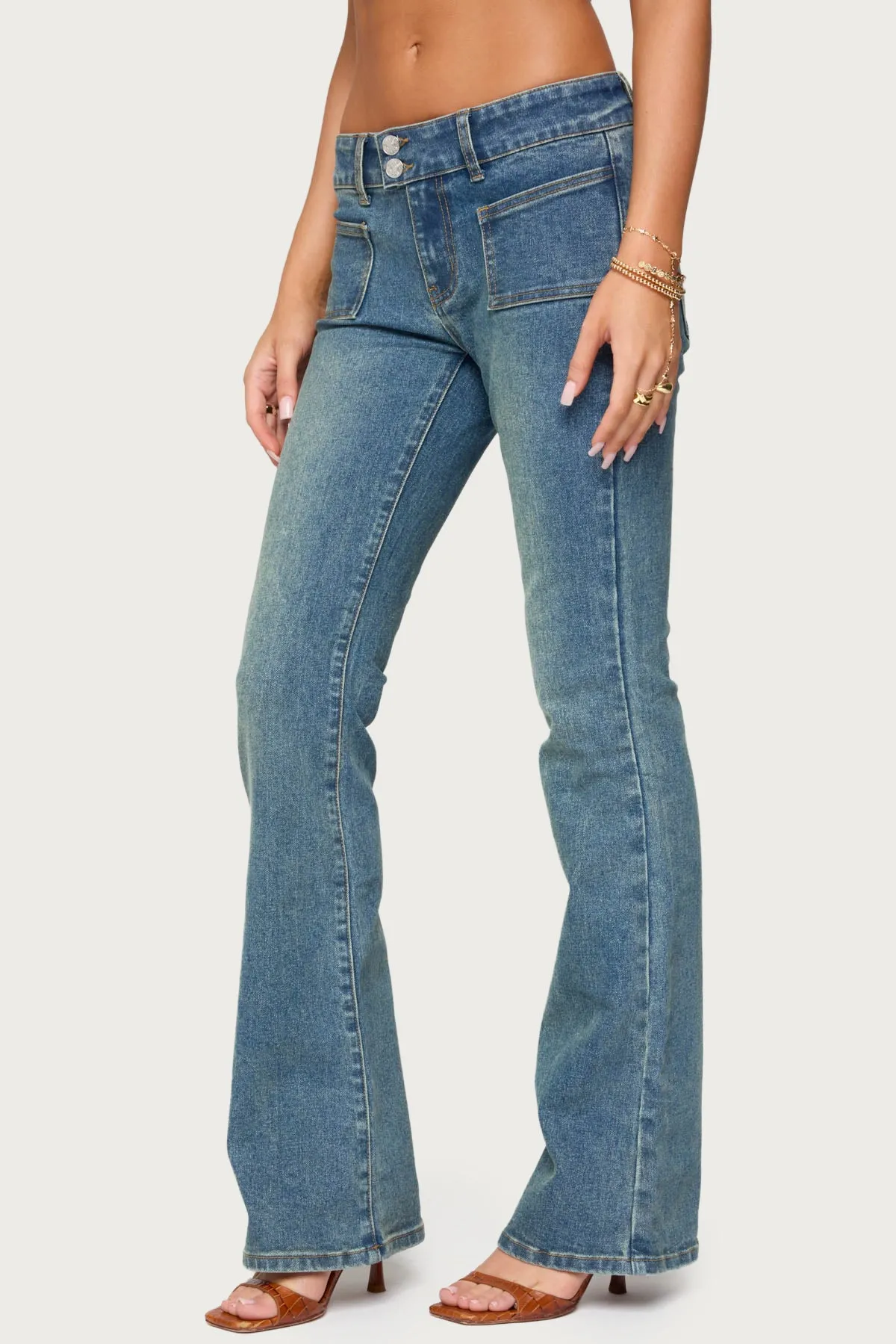 Mattea Low Rise Flared Jeans sold by Edikted product image thumbnail 4