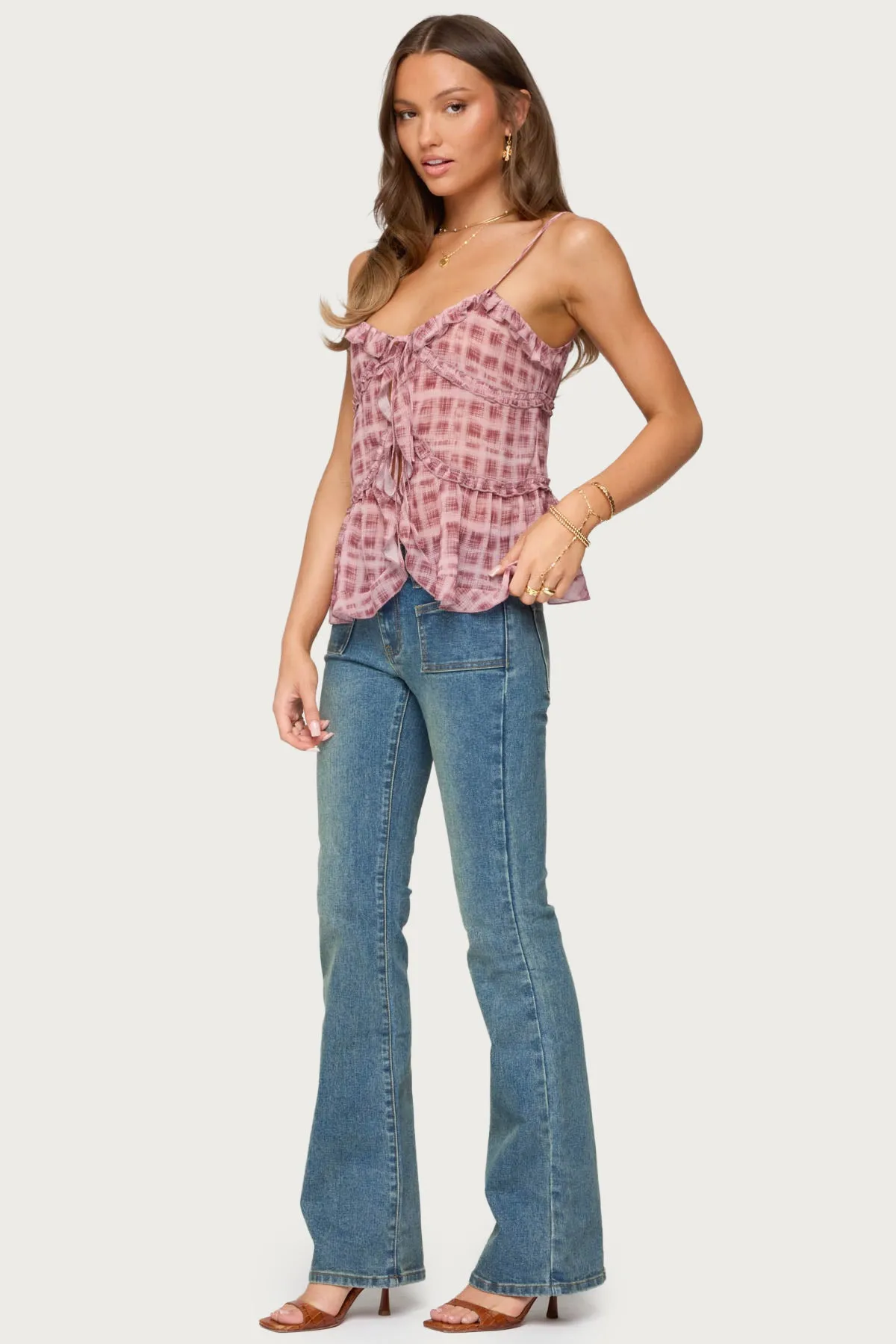 Mattea Low Rise Flared Jeans sold by Edikted product image thumbnail 3