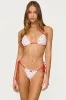 Leigh Polka Dot Triangle Bikini Top sold by Edikted