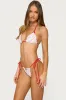 Leigh Polka Dot Triangle Bikini Top sold by Edikted