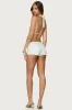 Beaded Chiffon Backless Cowl Neck Top sold by Edikted