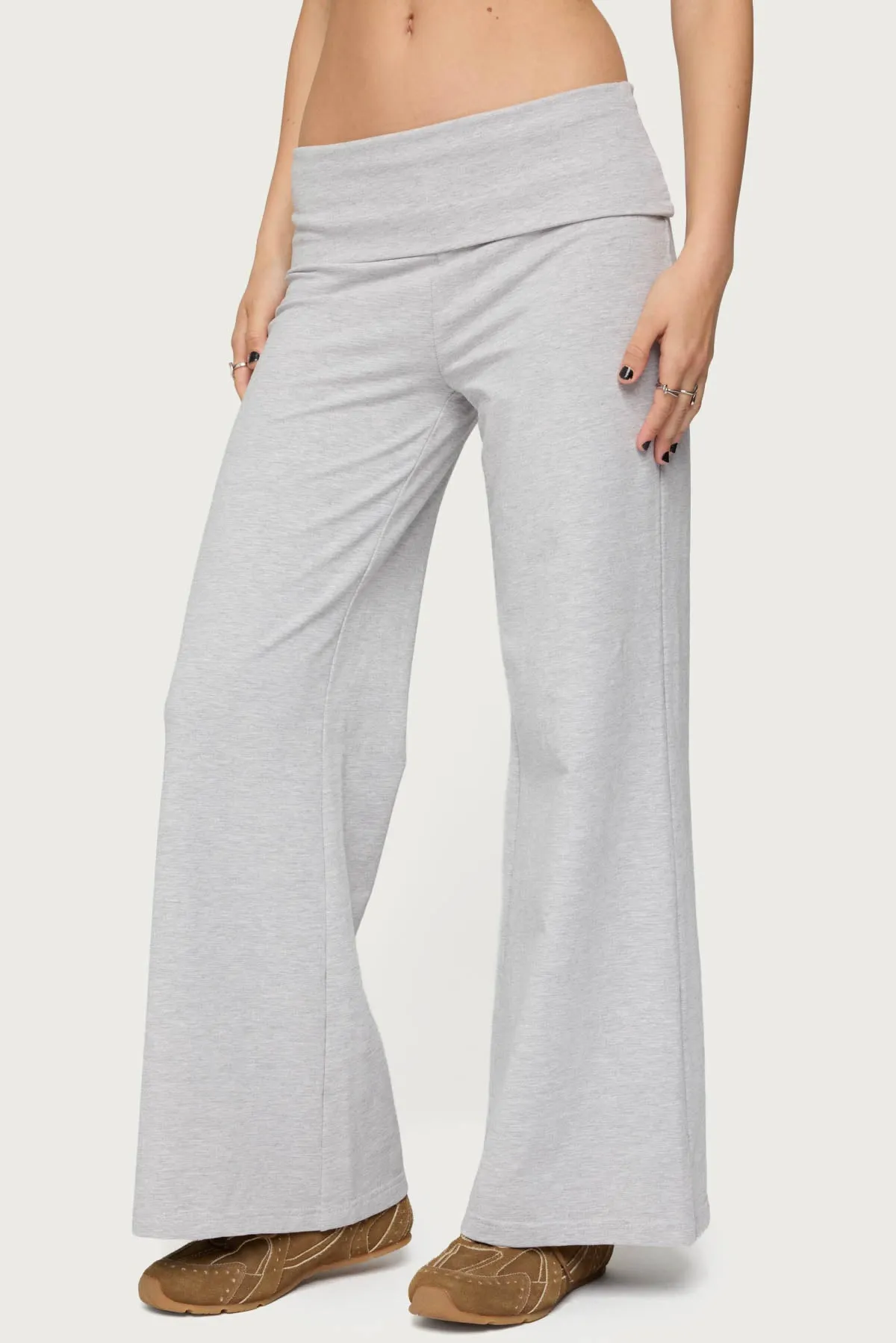 Petite Wide Leg Fold Over Pants sold by Edikted product image thumbnail 2