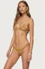 Gilda Faux Suede Triangle Bikini Top sold by Edikted