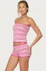 Nola Striped Textured Knit Strapless Top sold by Edikted