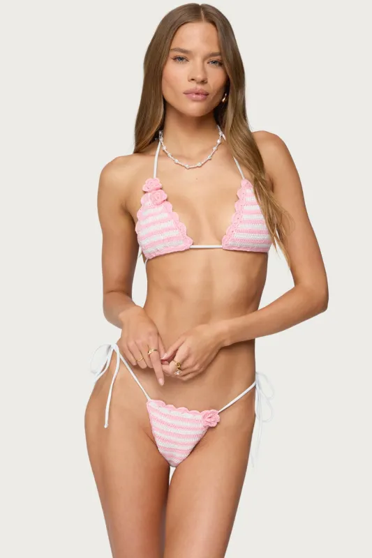 Azalea Crochet Triangle Bikini Top sold by Edikted