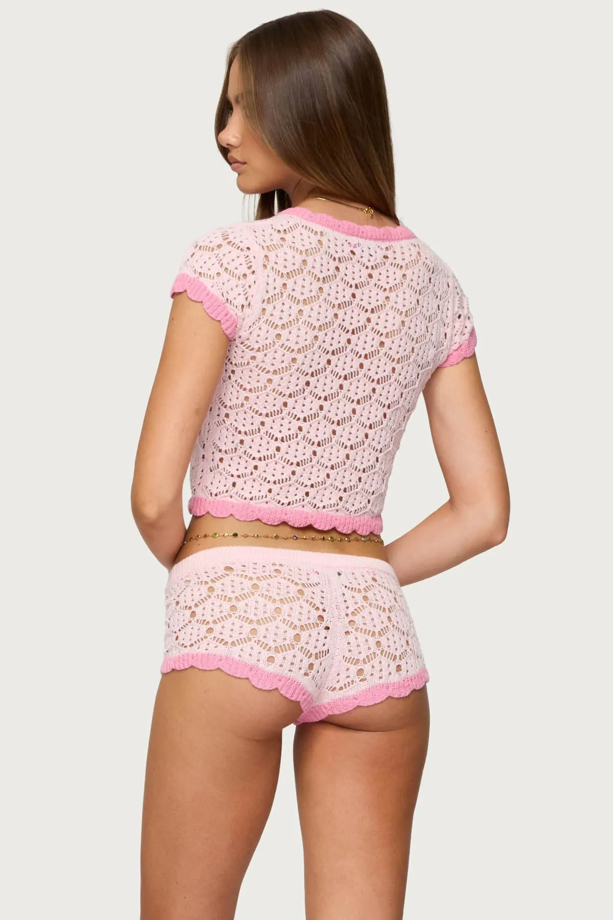 Elisa Open Knit Button Up Top sold by Edikted product image thumbnail 5