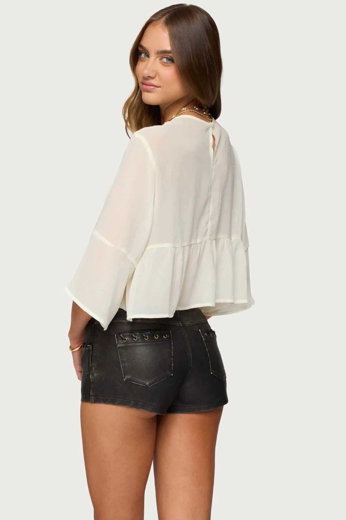 Missey Ruffled Chiffon Top sold by Edikted product image thumbnail 5