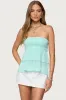 Harleigh Ruffled Linen Look Tube Top sold by Edikted