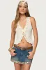 Marsh Ruffle Split Front Top sold by Edikted