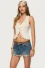 Marsh Ruffle Split Front Top sold by Edikted